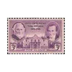 1 عدد تمبر صدمین سال تاسیس ایالت تگزاس - آمریکا 1936
