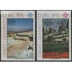 2 عدد تمبر مشترک اروپا - Europa Cept - مناظر - ترکیه 1977