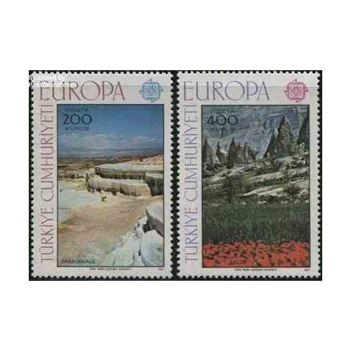 2 عدد تمبر مشترک اروپا - Europa Cept - مناظر - ترکیه 1977 2 عدد تمبر مشترک اروپا - Europa Cept - مناظر - ترکیه 1977