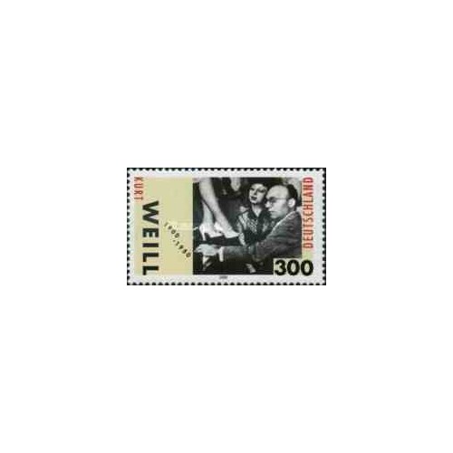 1 عدد تمبر صدمین سالگرد تولد کورت وایل - آهنگساز - جمهوری فدرال آلمان 2000