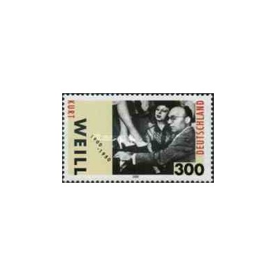 1 عدد تمبر صدمین سالگرد تولد کورت وایل - آهنگساز - جمهوری فدرال آلمان 2000