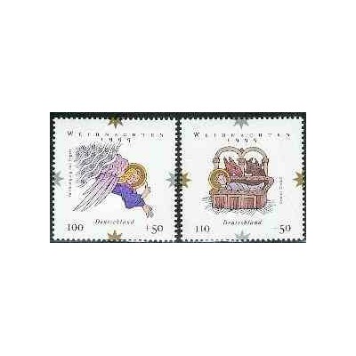 2 عدد تمبر کریستمس - جمهوری فدرال آلمان 1999