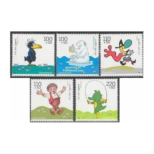 5 عدد تمبر جوانان - کارتونها - جمهوری فدرال آلمان 1999