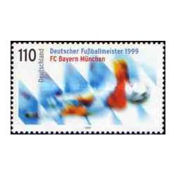 1 عدد تمبر تیم فوتبال بایرن مونیخ - قهرمان فوتبال آلمانl - جمهوری فدرال آلمان 1999
