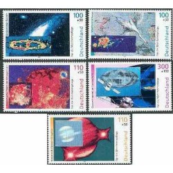 5 عدد تمبر فضای کیهان با هولوگرام - Cosmos - جمهوری فدرال آلمان 1999