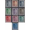 10 عدد تمبر  سری پستی هیتلر - بیدندانه - دولت مرکزی آلمان 1941 بسیار کمیاب