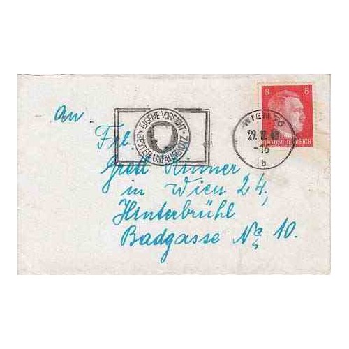 پاکت نامه با تمبر هیتلر - 1 - رایش آلمان 1943