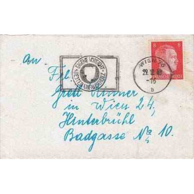 پاکت نامه با تمبر هیتلر - 1 - رایش آلمان 1943