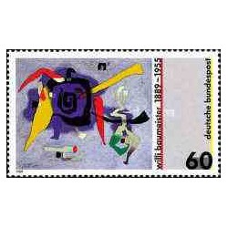 1 عدد تمبر  تابلو نقاشی اثر  ویلی بامیستر - جمهوری فدرال آلمان 1989