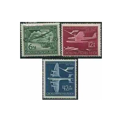 3 عدد تمبر بیست و پنجمین سالگرد پست هوائی - رایش آلمان 1944