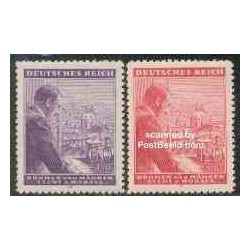 2 عدد تمبر پنجاه و چهارمین سالگرد تولد هیتلر - بوهیما و مورویا 1943