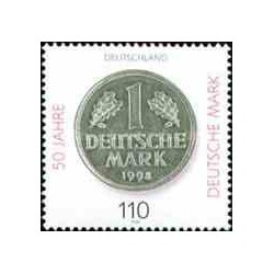 1 عدد تمبر پنجاه سالگی مارک آلمان - جمهوری فدرال آلمان 1998