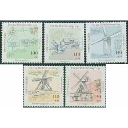 5 عدد تمبر آسیابهای بادی - جمهوری فدرال آلمان 1997