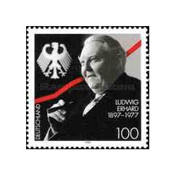 1 عدد تمبر لودویگ ارهارد - صدر اعظم آلمان - جمهوری فدرال آلمان 1997