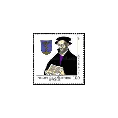 1 عدد تمبر فیلیپ ملانشتن - فیلسوف و دانشمند - جمهوری فدرال آلمان 1997