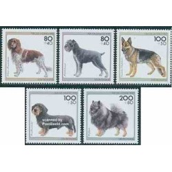 5 عدد تمبر سگها - جمهوری فدرال آلمان 1995