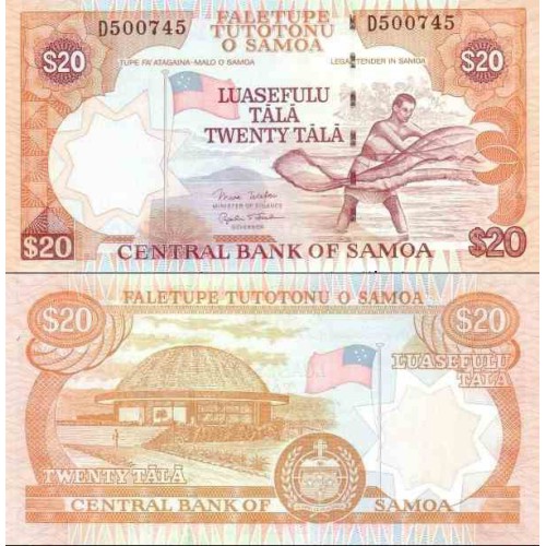 اسکناس 20 تالا - ساموا 2002 سفارشی اسکناس 20 تالا - ساموا 2002 سفارشی