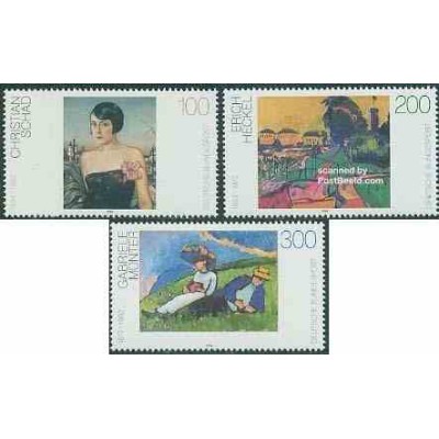 3 عدد تمبر تابلو نقاشیهای مدرن - جمهوری فدرال آلمان 1994 قیمت 8.2 دلار