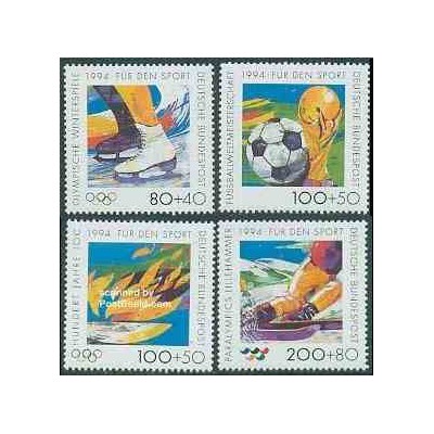 4 عدد تمبر ورزش و المپیک - جمهوری فدرال آلمان 1994