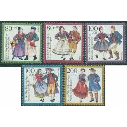 5 عدد تمبر خیریه - لباسهای محلی - جمهوری فدرال آلمان 1993