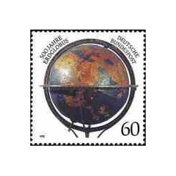 1 عدد تمبر پانصدمین سال اولین کره جغرافیائی  - جمهوری فدرال آلمان 1992