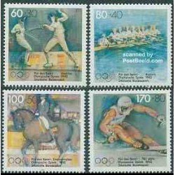 4 عدد تمبر  المپیک - جمهوری فدرال آلمان 1992