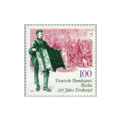 1 عدد تمبر بارل اورگان - موسیقی خیابانی - برلین آلمان 1990