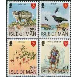 4 عدد تمبر سری پستی - قیمتهای جدید - جزیره من 1978