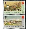 2 عدد تمبر سری پستی - قیمتهای جدید - جزیره من 1975