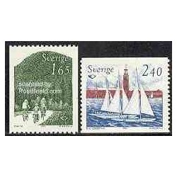 2 عدد تمبر توریسم - سری نوردیک - سوئد 1983