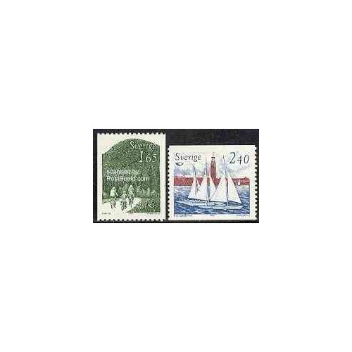 2 عدد تمبر توریسم - سری نوردیک - سوئد 1983