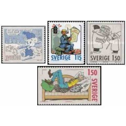 4 عدد تمبر کمیک استریپ سوئدی - سوئد 1980