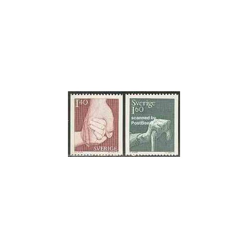 2 عدد تمبر مراقبت - سوئد 1980 2 عدد تمبر مراقبت - سوئد 1980