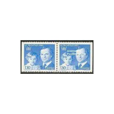 2 عدد تمبر ولیعهد سلطنت - سوئد 1980