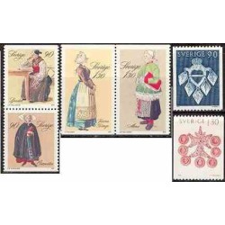 6 عدد تمبر  کریستمس - لباسهای سنتی - سوئد 1979