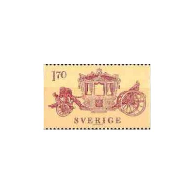 1 عدد تمبر کالسکه سلطنتی تاجگذاری - سوئد 1978