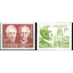 2 عدد تمبر برندایزه نوبل 1917 - سوئد 1977