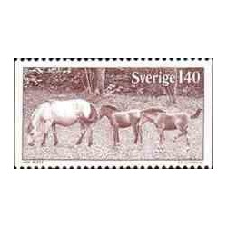 1 عدد تمبر اسبها - سوئد 1977
