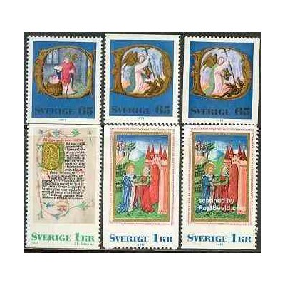 6 عدد تمبر کریستمس - سوئد 1976