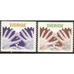 2 عدد تمبر ایمنی در کار - سوئد 1976