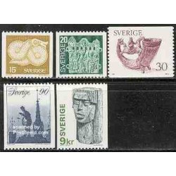 5 عدد تمبر سری پستی - سوئد 1976