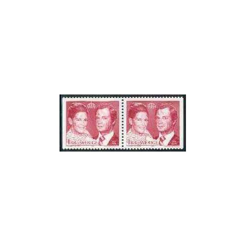2 عدد تمبر ازدواج سلطنتی - سوئد 1976 2 عدد تمبر ازدواج سلطنتی - سوئد 1976