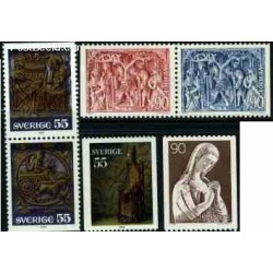 6 عدد تمبر کریستمس - سوئد 1975