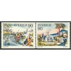 2 عدد تمبر پیشاهنگی - سوئد 1975