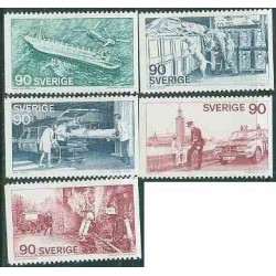 5 عدد تمبر خدمات عمومی - سوئد 1975