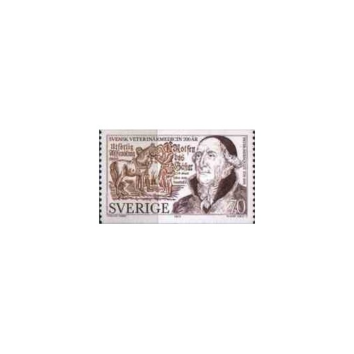 1 عدد تمبر داروی دامی - سوئد 1975