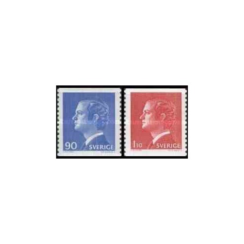 2 عدد تمبر سری پستی - سوئد 1975