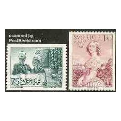 2 عدد تمبر سال بین المللی زن - سوئد 1975