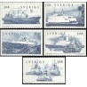 5 عدد تمبر کشتیها - سوئد 1974