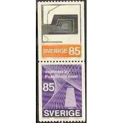2 عدد تمبر صنعت نساجی و چرم  - سوئد 1974